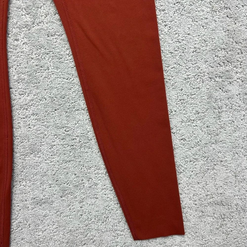 Nike Yoga Leggings Womens‎ Small Orange Rust High Waisted Dri-FIT 7/8 Fitness